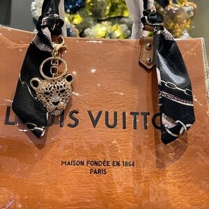 Louis Vuitton Brown Tote with Black and Gold Accents